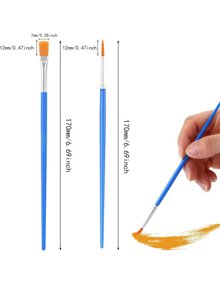 60 Pinceles de Pintura DECYOOL - 30 Planos y 30 Redondos 60 Pinceles de Pintura DECYOOL - 30 Planos y 30 Redondos