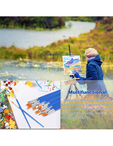 60 Pinceles de Pintura DECYOOL - 30 Planos y 30 Redondos