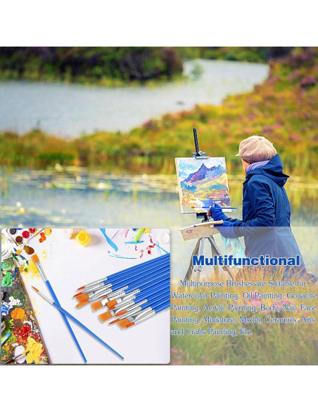 60 Pinceles de Pintura DECYOOL - 30 Planos y 30 Redondos 60 Pinceles de Pintura DECYOOL - 30 Planos y 30 Redondos