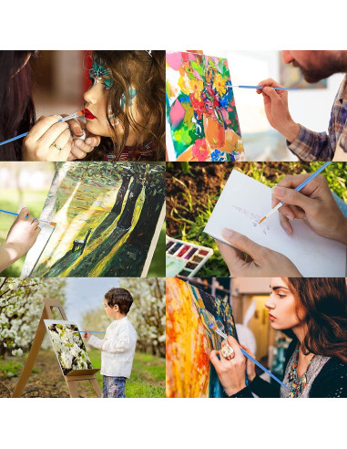 60 Pinceles de Pintura DECYOOL - 30 Planos y 30 Redondos