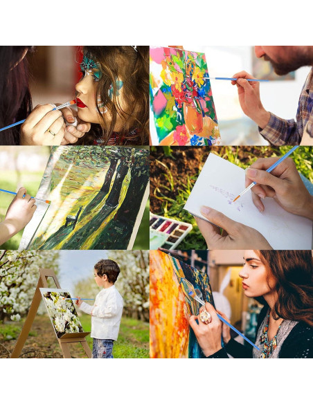 60 Pinceles de Pintura DECYOOL - 30 Planos y 30 Redondos 60 Pinceles de Pintura DECYOOL - 30 Planos y 30 Redondos