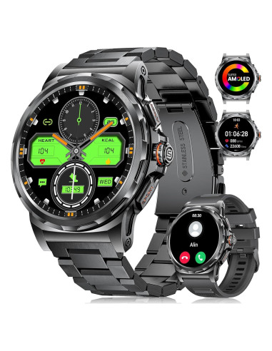 Reloj Inteligente Militar SUNKTA 1.46" AMOLED Resistente Agua