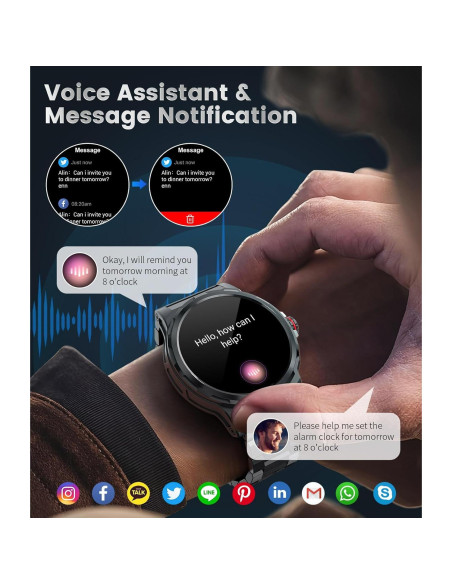 Reloj Inteligente Militar SUNKTA 1.46" AMOLED Resistente Agua