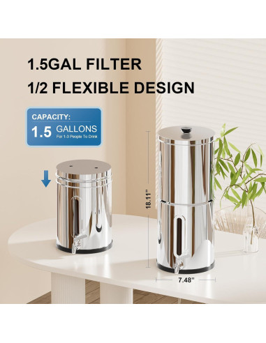 Purificador de Agua Purewell PW-8775 1.5Gal Acero Inoxidable 3 Etapas