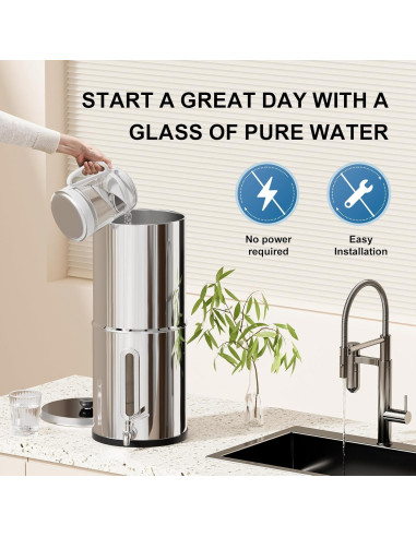 Purificador de Agua Purewell PW-8775 1.5Gal Acero Inoxidable 3 Etapas