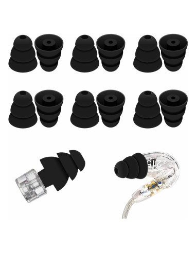 Tapones para Oídos Silicona Grande IiEXCEL 6 Pares Triple Flange