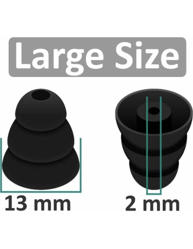 Tapones para Oídos Silicona Grande IiEXCEL 6 Pares Triple Flange