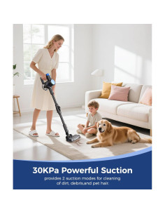 Aspiradora Inalámbrica KISSAIR HJ-6308A 8 en 1 40 Minutos Azul 2