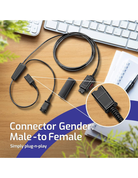 Divisor Y-Cord Plantronics GTW 27019-03 con Botón de Silencio