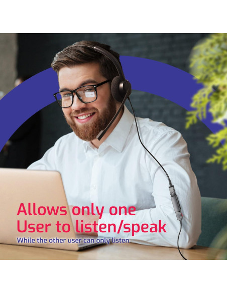 Divisor Y-Cord Plantronics GTW 27019-03 con Botón de Silencio