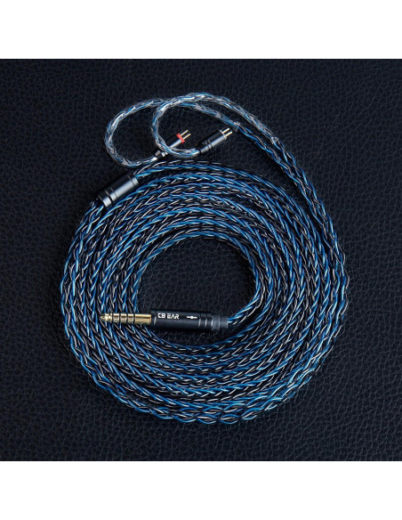 Cable IEM KBEAR ST12 Plus 2M OFC 5N Negro MMCX 3.5mm