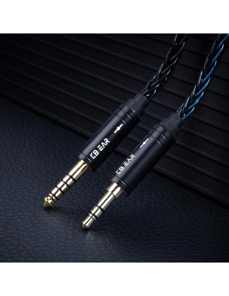 Cable IEM KBEAR ST12 Plus 2M OFC 5N Negro MMCX 3.5mm