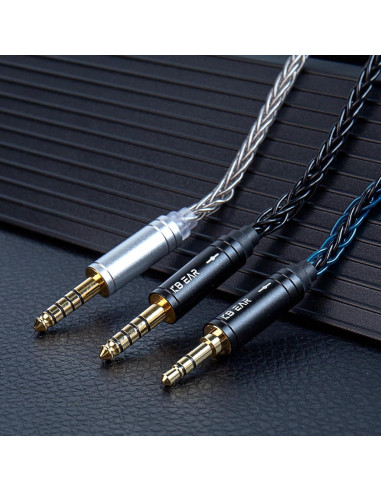 Cable IEM KBEAR ST12 Plus 2M OFC 5N Negro MMCX 3.5mm