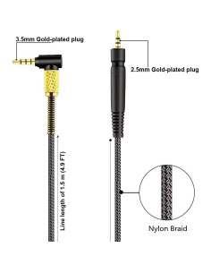 Cable de Reemplazo de Audio Sqrgreat 1.5m para Sennheiser 2