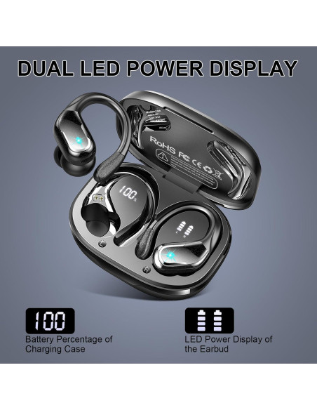 Auriculares Inalámbricos Rulefiss X27 Bluetooth 5.4 IPX7 75h