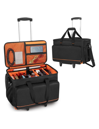 Bolsa de Cable DJ Rodante Trunab con Divisores y Carro 52.6cm