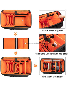 Bolsa de Cable DJ Rodante Trunab con Divisores y Carro 52.6cm 2