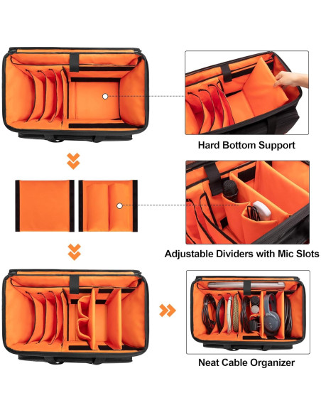 Bolsa de Cable DJ Rodante Trunab con Divisores y Carro 52.6cm