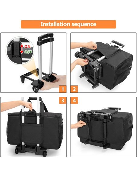 Bolsa de Cable DJ Rodante Trunab con Divisores y Carro 52.6cm