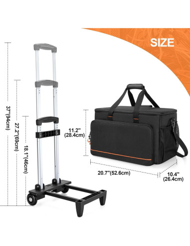 Bolsa de Cable DJ Rodante Trunab con Divisores y Carro 52.6cm