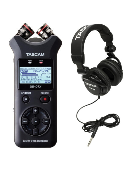 Paquete TASCAM DR-07X Grabador Portátil + Auriculares TH-02-B