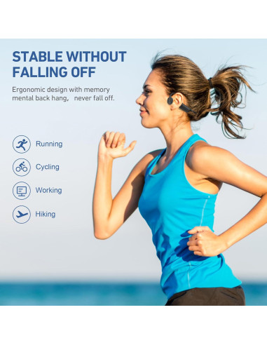 Auriculares Inalámbricos Conducción Ósea CHENSIVE Negro IPX6 12H