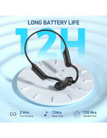 Auriculares Inalámbricos Conducción Ósea CHENSIVE Negro IPX6 12H Auriculares Inalámbricos Conducción Ósea CHENSIVE Negro IPX6 12H