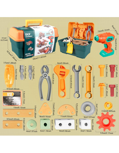 Juego de Herramientas para Niños VEAIS 148 Piezas STEM