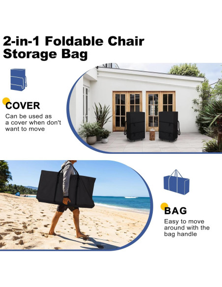 Silla Plegable Explore Land 2-en-1 con Bolsa de Transporte - Negro