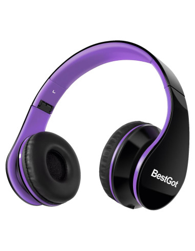 Auriculares Galice con Micrófono y Control de Volumen Negro/Púrpura