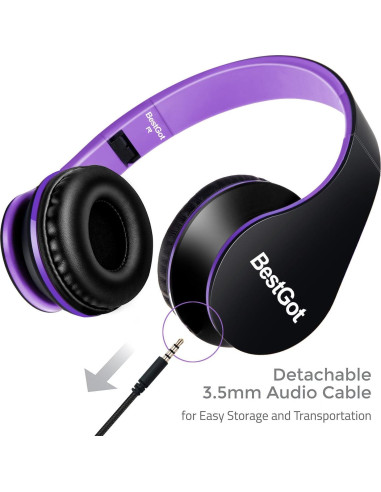 Auriculares Galice con Micrófono y Control de Volumen Negro/Púrpura