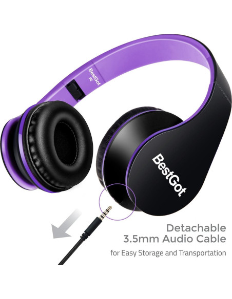 Auriculares Galice con Micrófono y Control de Volumen Negro/Púrpura