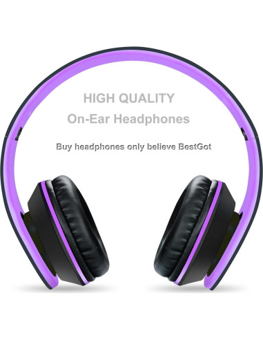 Auriculares Galice con Micrófono y Control de Volumen Negro/Púrpura