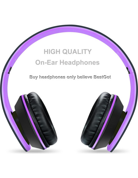 Auriculares Galice con Micrófono y Control de Volumen Negro/Púrpura