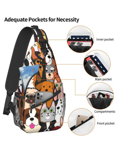 Bolsa de Hombro Cruzada BCQJNB para Adultos 17L