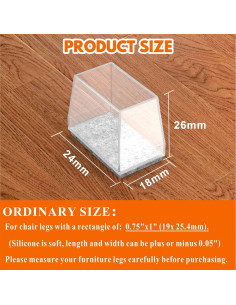 Protectores de patas de silla CHWM 16 PCS Silicona Transparente 2