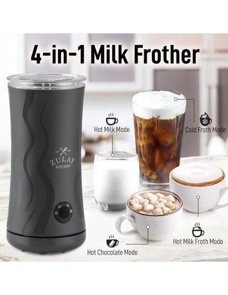 Espumador y Calentador de Leche Zulay Ventus 500W - Gris