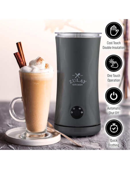Espumador y Calentador de Leche Zulay Ventus 500W - Gris