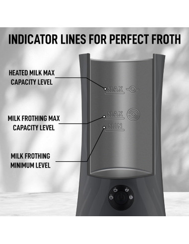 Espumador y Calentador de Leche Zulay Ventus 500W - Gris