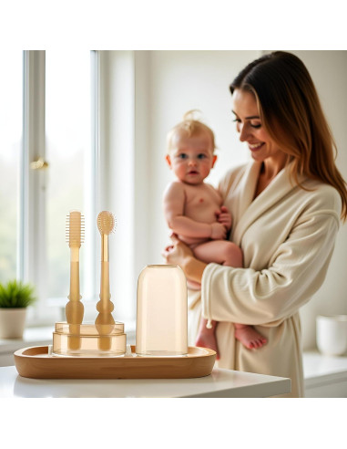 Cepillo de Dientes Infantil Enyolidimk 360 Grados Silicona 0-18M