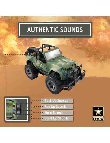 Vehículo Todo Terreno Lollipop 1:16 Ejército EE.UU. Luz y Sonido