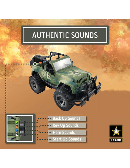 Vehículo Todo Terreno Lollipop 1:16 Ejército EE.UU. Luz y Sonido