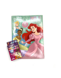 Libro para Colorear Disney Princesas - 64 Páginas + 16 Crayones