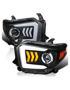 Faros Proyector Negro Spec-D Tuning con LED para Toyota Tundra 2014-2021