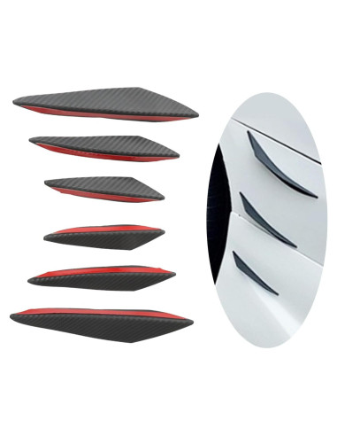 Kit de Canards para Spoiler de Coche Coppialu 6 Pcs Fibra Carbono
