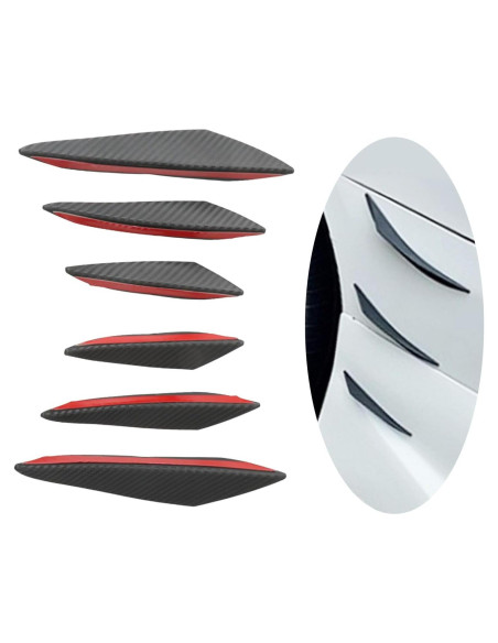 Kit de Canards para Spoiler de Coche Coppialu 6 Pcs Fibra Carbono