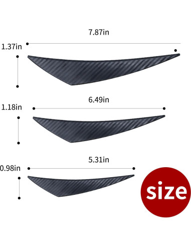 Kit de Canards para Spoiler de Coche Coppialu 6 Pcs Fibra Carbono