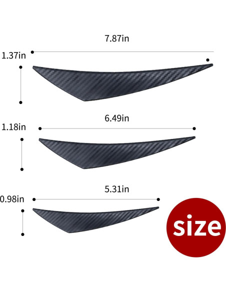 Kit de Canards para Spoiler de Coche Coppialu 6 Pcs Fibra Carbono