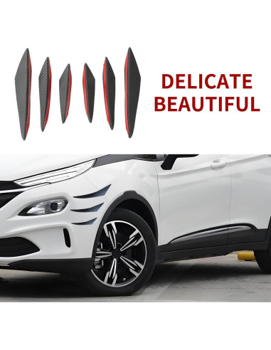 Kit de Canards para Spoiler de Coche Coppialu 6 Pcs Fibra Carbono
