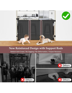 Puerta Retráctil para Bebés y Mascotas TH-A144 Negra 41x55 cm 2